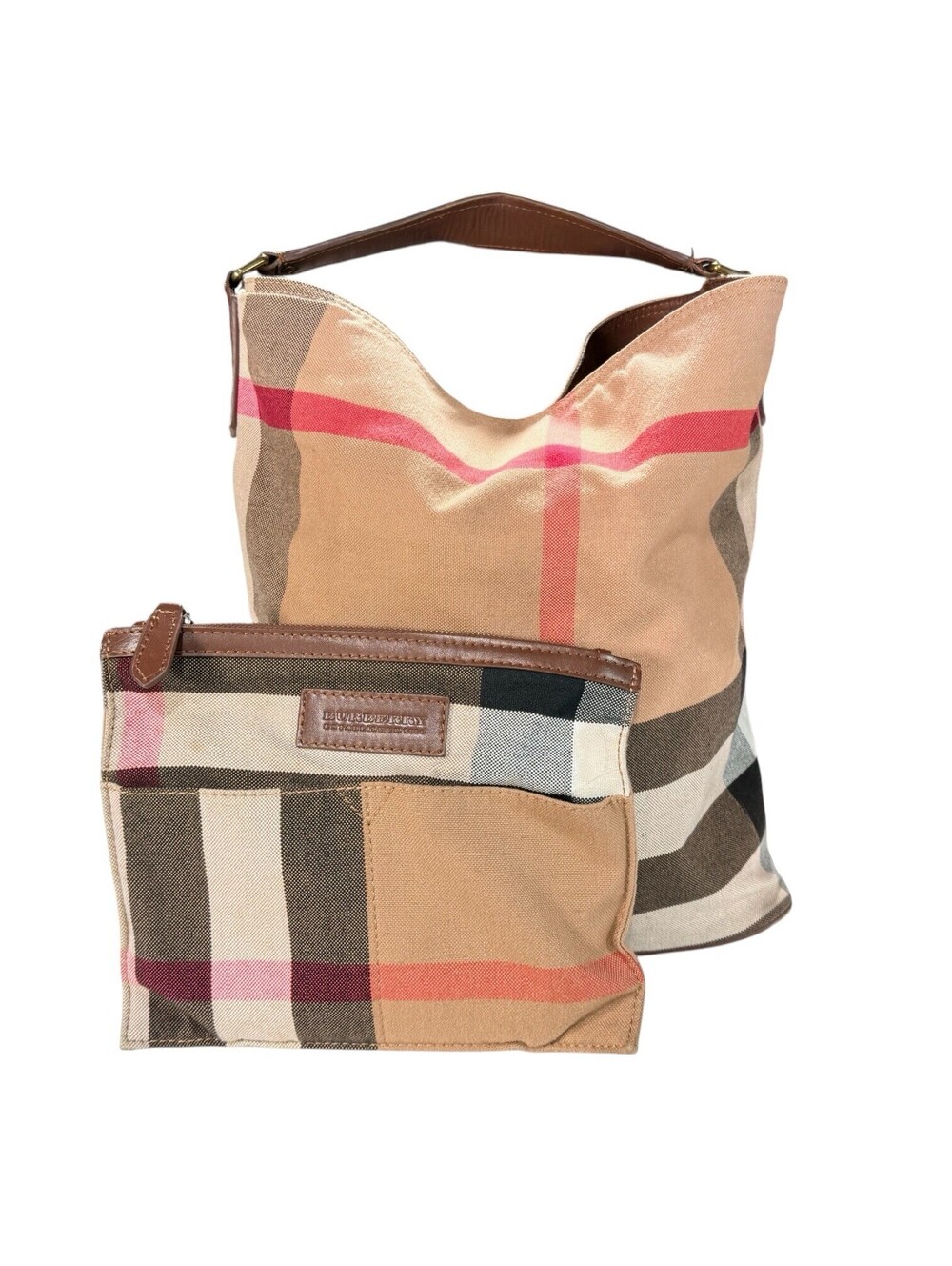 Ashby Hobo Bag Mega Check Canvas Leather w/ Pouch